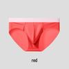 Men's Colorblock Waistband Ice Silk Briefs - Large Pouch, Seamless, Trendy Underwear