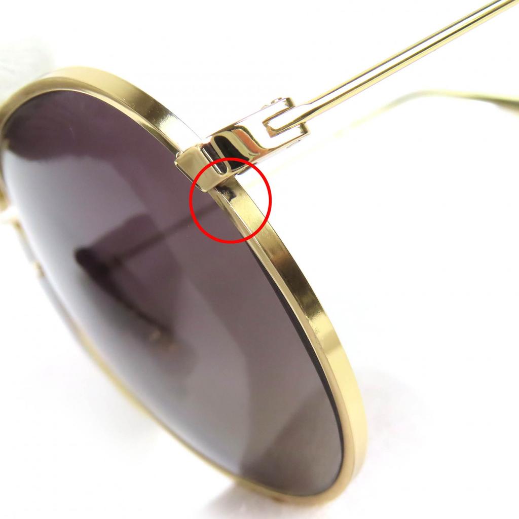 Excellent CELINE sunglasses Two Bridges Teardrop gold cotton mens CL40062U Used
