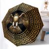 1pc Sturdy 8-Bone Auto Umbrella, Golden Regal Falcon Umbrella, Digital Printed, Foldable Umbrella for On-the-Go Outdoor Use