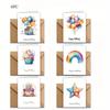 6-piece Watercolor Birthday Card Set with Unique and Bright Design Suitable for Everyone, Perfect for Birthdays