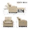 Sofa Bed Chair Recliner, 3-in-1 Convertible Sleeper Sofa Chair Bed Beige Daybed Pull Out Couch Bed with Adjustable Backrest, US