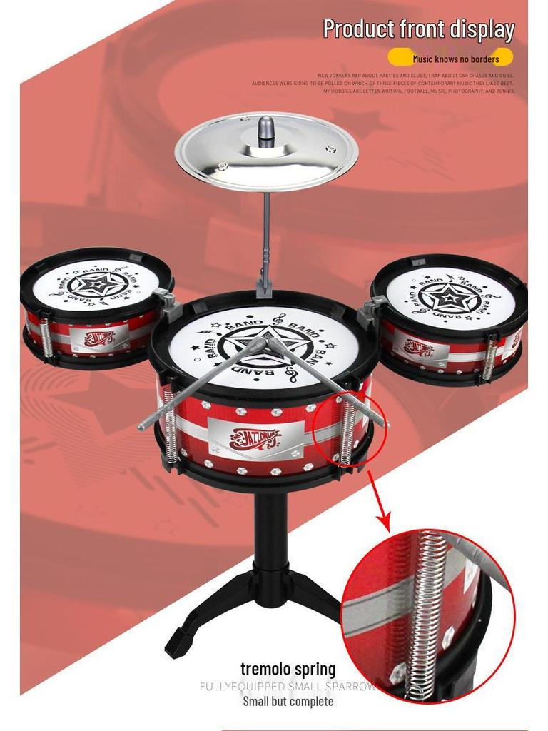 Children's Jazz Drum Set Toy for Ages 3-6: Early Music Education Percussion Instrument