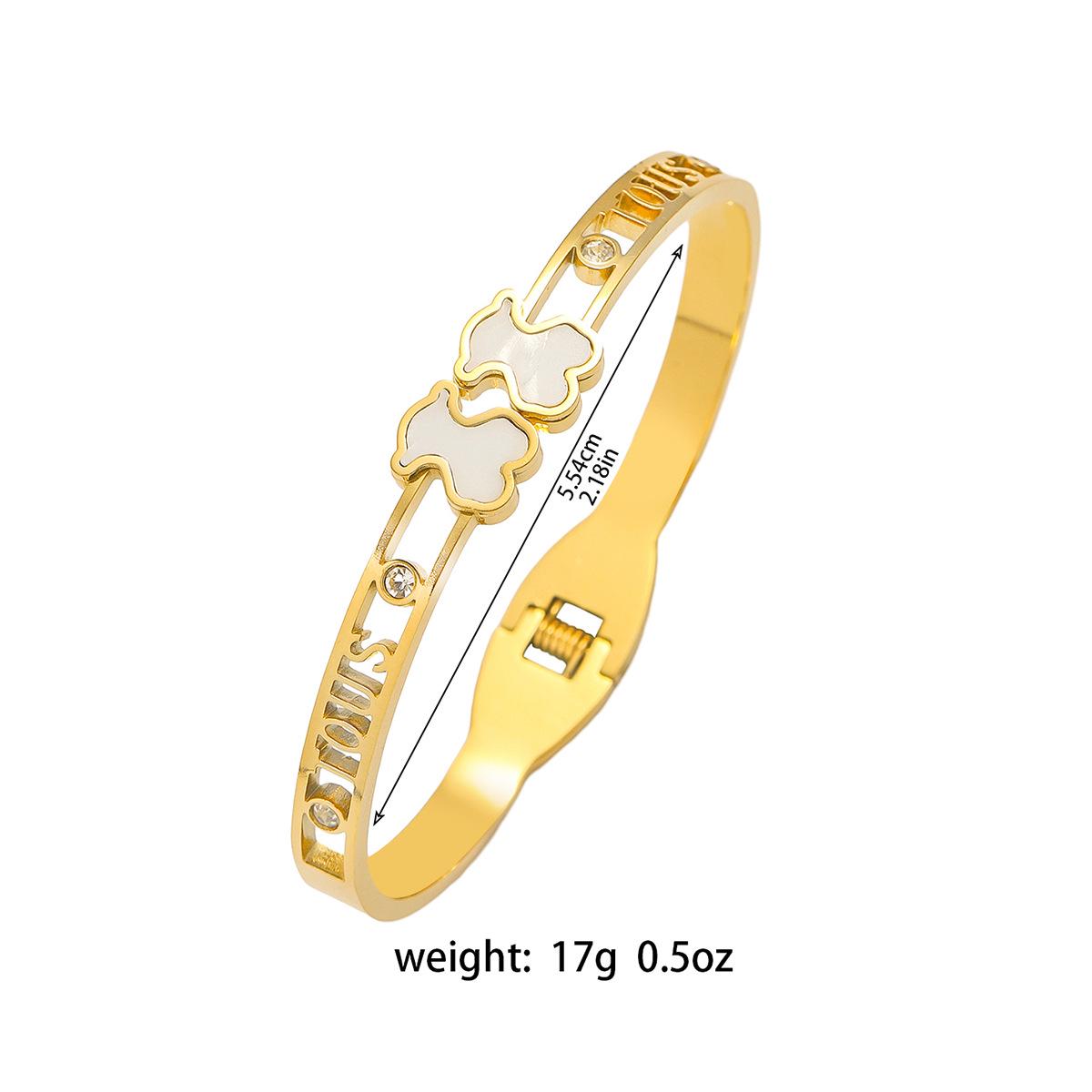 

Модный европейский и американский женский браслет из титановой стали с медведем