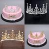 1 Stück Perlenkrone Halbe Krone Kuchen Dekoration Krone Blumenornamente Kinder Haarornamente Koreanische Blechperlenkrone