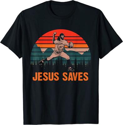 Ο Ιησούς Σώζει Πικάτσο Μπέιζμπολ Vintage Ρετρό 80S Unisex T-Shirt