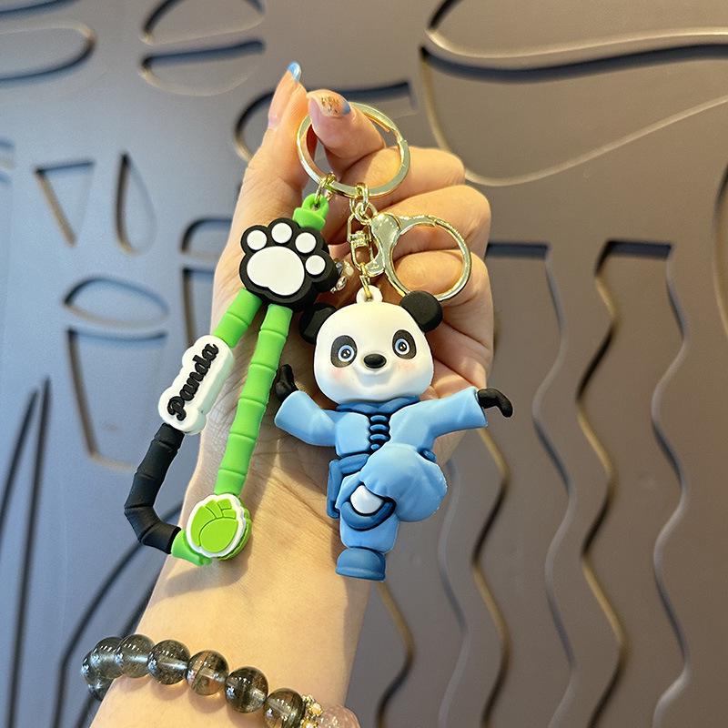 Kung Fu Panda Soft Rubber Keychain - Cute Schoolbag Ornament for Men & Women