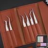 6 Pcs High-precision False Eyelash Tweezers Set For Beginner Fake Eyelash Extension Individual Curved Strip Nail Art Makeup Tool