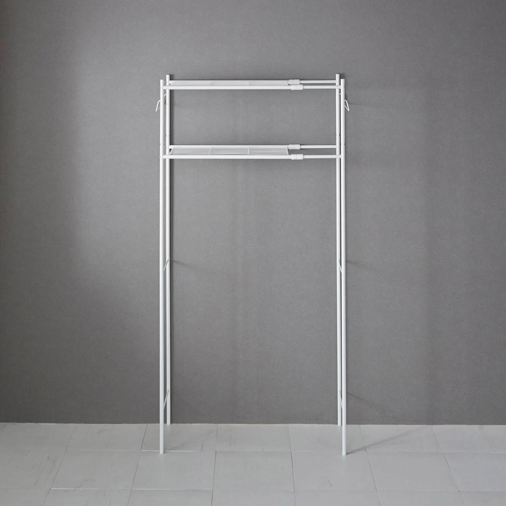 HEIAN SHINDO Slim Laundry 2 Towel Matte Width X Depth 29 X Height 149cm Rack, Shelves, Rack, White, 60-81 HSR-1WH