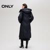 ONLY Women's Long Hooded Stand-Collar White Duck Down Puffer Jacket