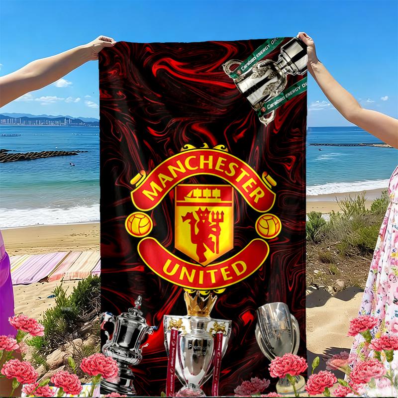 Football United F.C Print Beach Towel, Versatile Lightweight Absorbent Beach Towel for Pool Surf Yoga Bathroom, Perfect Birthday Holiday Gift