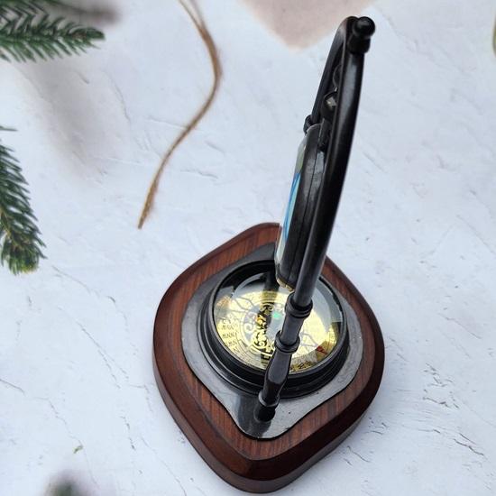 17.78 Cm Retro Table Clock with Nautical Compass, Christmas Present, Anniversary Gift, Keepsake, Tabletop Décor