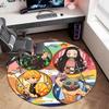 Classic Japanese-style Cartoon Demon Slayer Round Rug, Home Soft Decorative Anti-slip Yoga Mat and Chair Mat, Outdoor Floor Mat Carpet K6