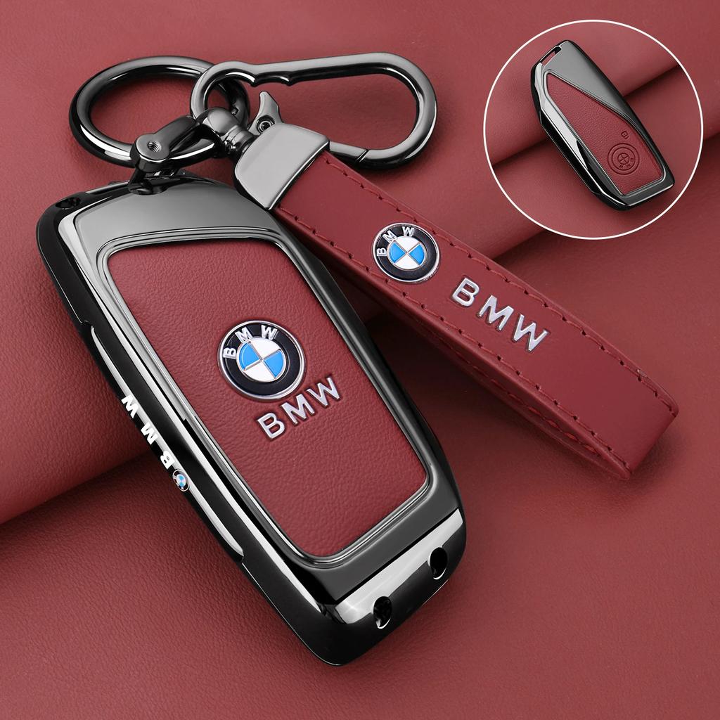 Hot 2025 Zinc Alloy Leather Car Key Case Fob Cover Shell for BMW Series 7 735i 740Li X7 X1 U11 2023 I7 G07 LCI XM 2024 2025 Acce