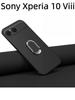 For Sony Xperia 10 Viii Case Finger Metal Ring Kickstand Phone Case Car Holder Matte Soft Silicone Housing
