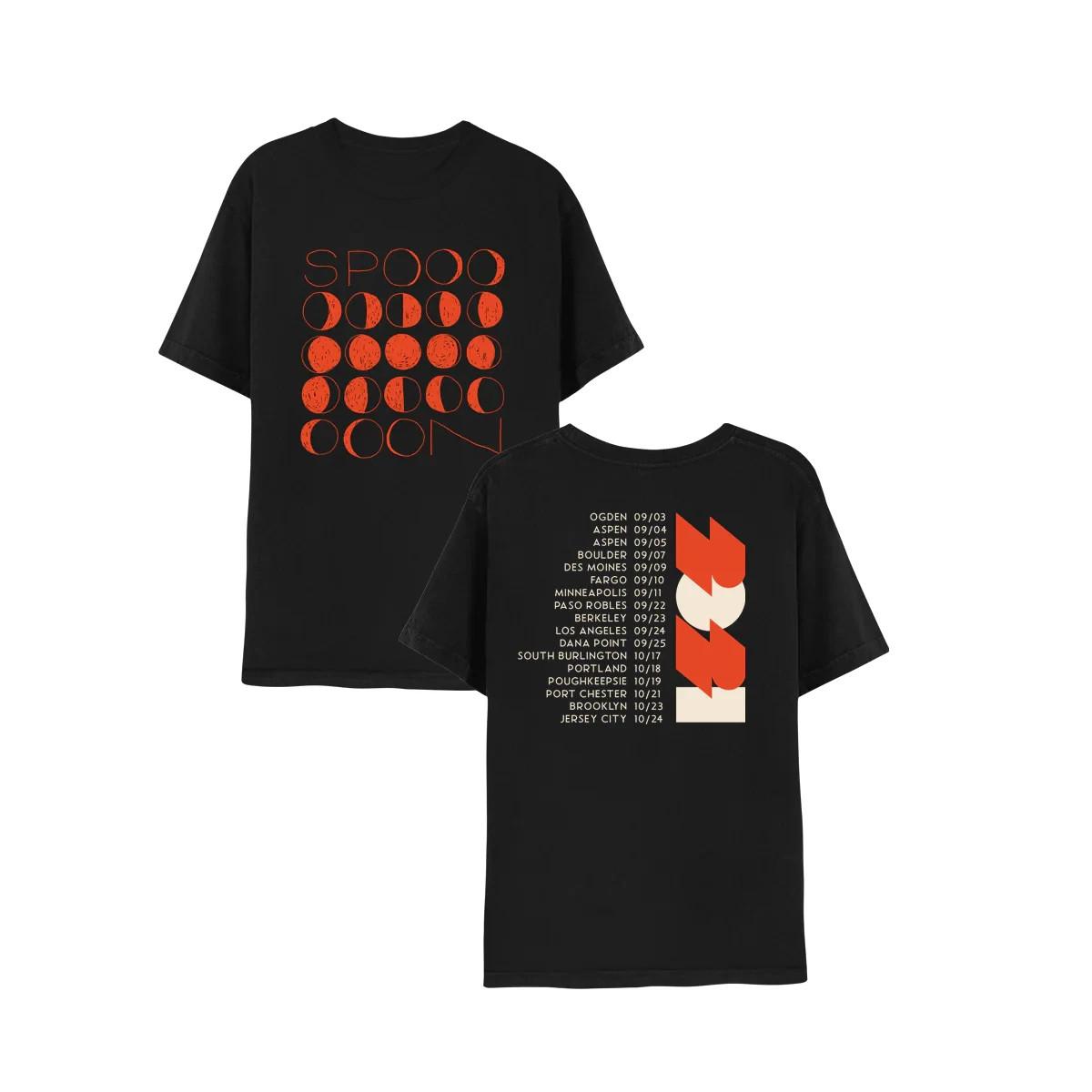 2 Sides Spoon Band Moon Phases Tour Black Cotton T-Shirt CL609 M