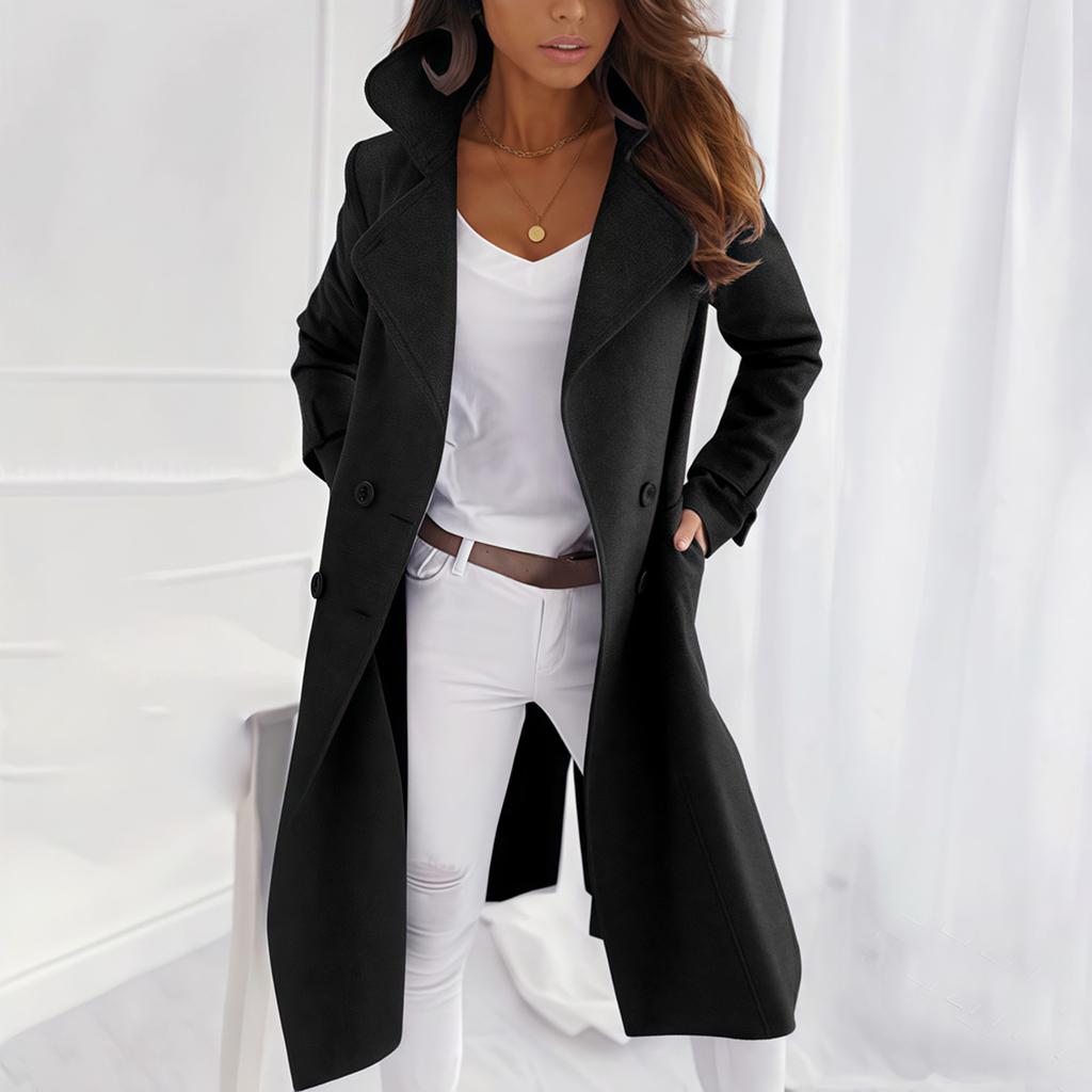 Women's Solid Color Thick Long  Sleeve Fashion Coat Jacket