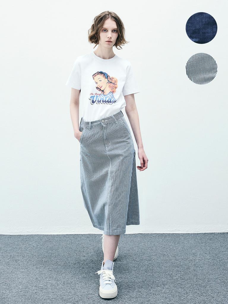 Lam Ras5005 Carpenters A-Line Denim Skirt