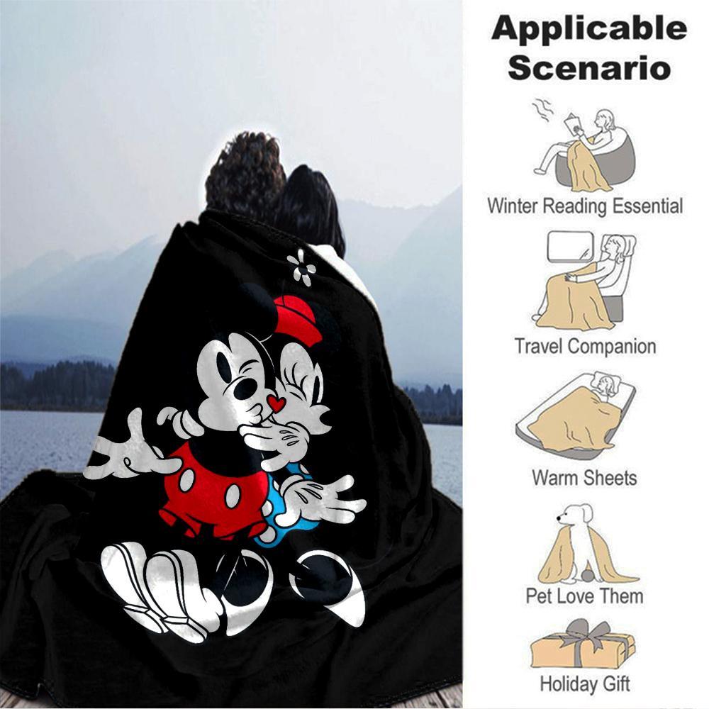 Mickey Minnie Romance Blanket Soft Throw Blanket For Home Bedroom Bed Sofa Travel Office Solid Christmas Blanket