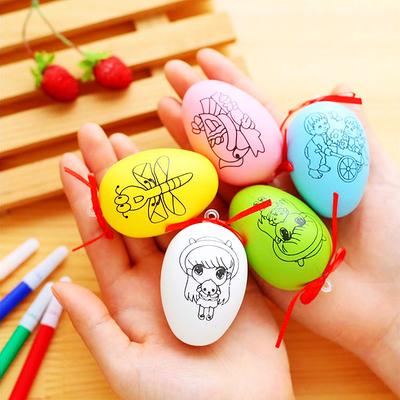 12 Piezas DIY Pintura de Huevos de Pascua Para Niños Arte Manualidades Rellenar Color Dibujo Juguete Infantil Fiesta de Cumpleaños Favores Jardín de Infancia Regalo