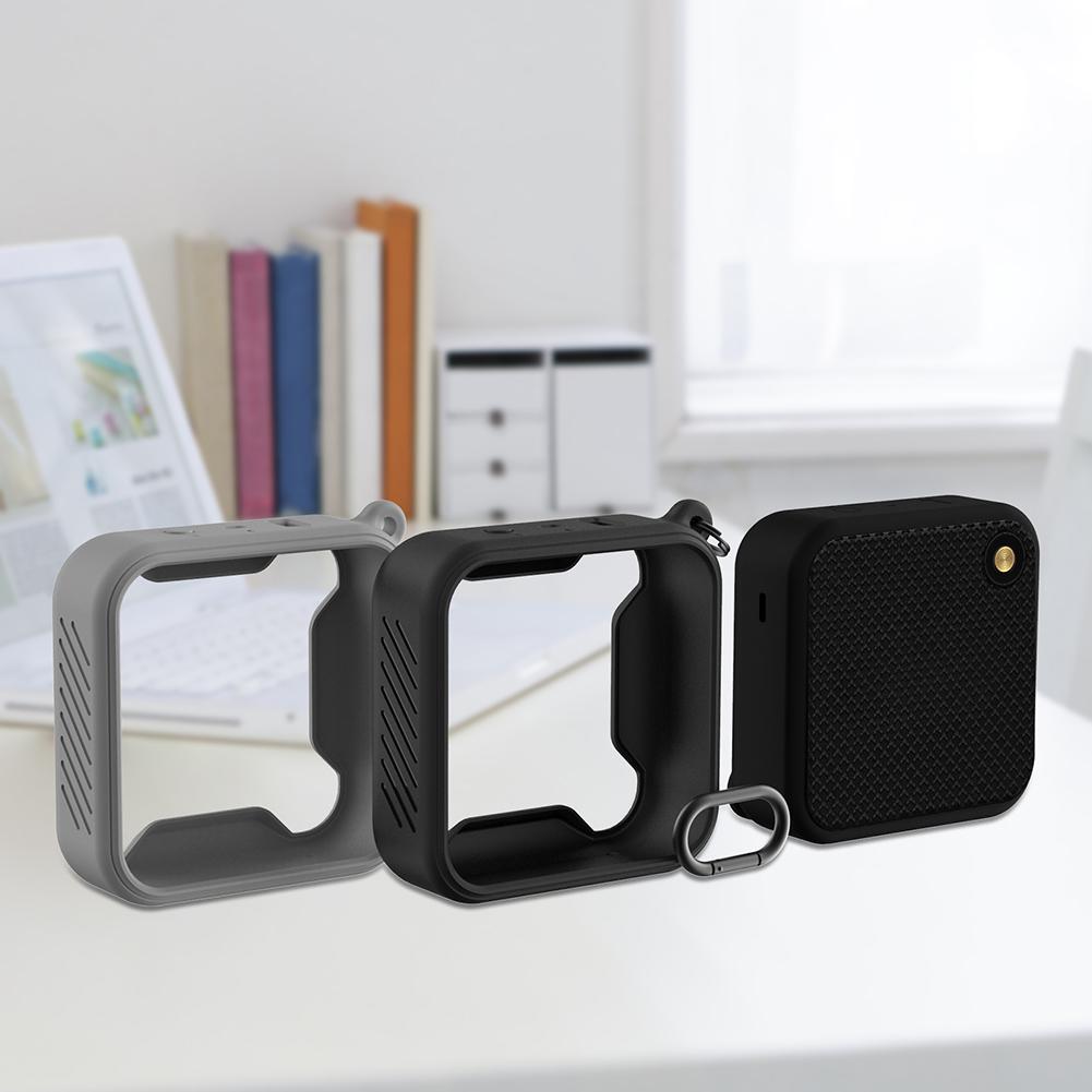 Anti-fall Speaker Protective Case Portable Protective Sleeve Silicone Shockproof with Metal Hook for Marshall Willen