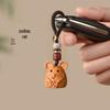 Sandalwood Zodiac Rat Pendant Keychain Necklace: Versatile Charm for Bags and Phones