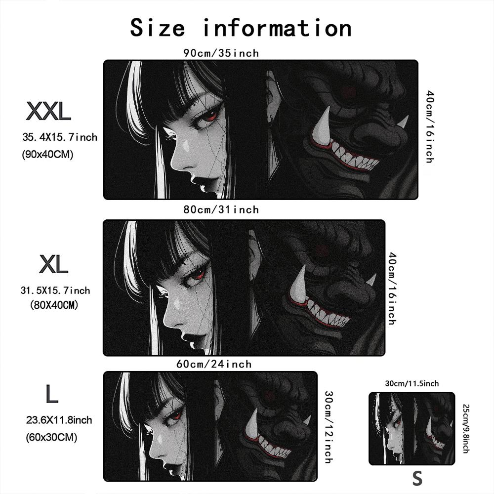 Mask anime girl Mouse Pad Large Computer Office Game Table Mats XXL Rubber Anti-slip Gaming Keyboard Mousepads Long Desk Pads