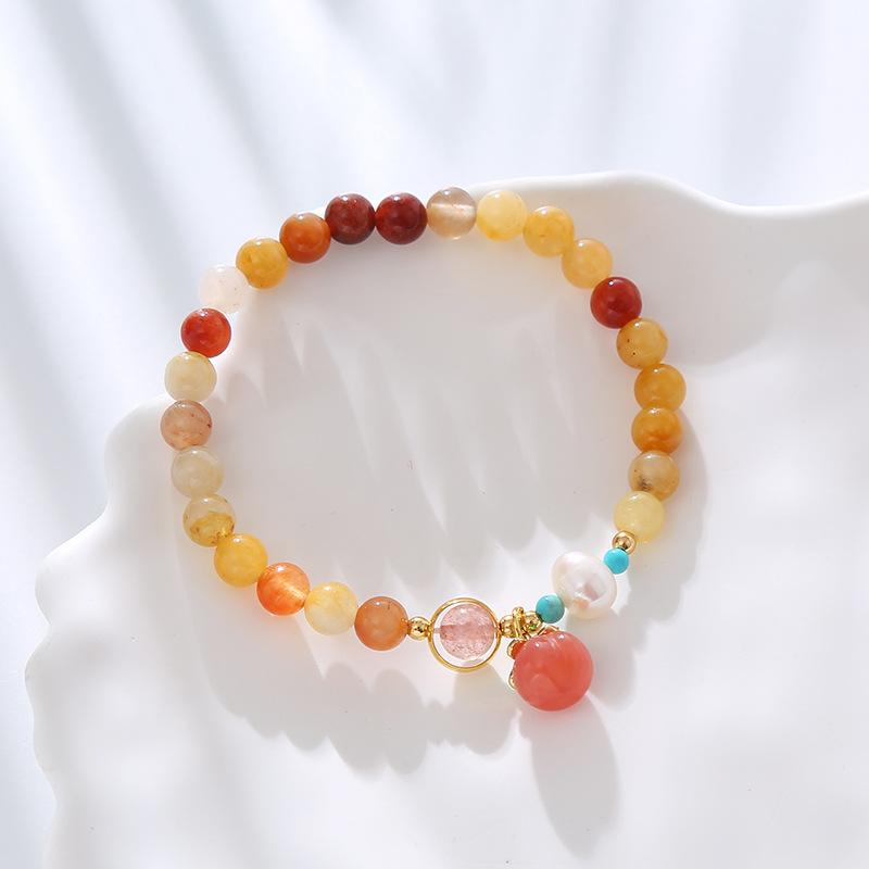 Pearl Bracelet Light Luxury Agate Crystal Bracelet. Bangles Women Fashion Jewelry Accessories Gift
