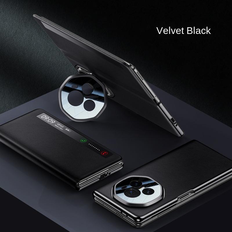 For Honor Magic V3 VS3 Metal Lens All-Inclusive Stand Foldable Smart Plating Frame Anti-Drop and Anti-Fingerprint Leather Case