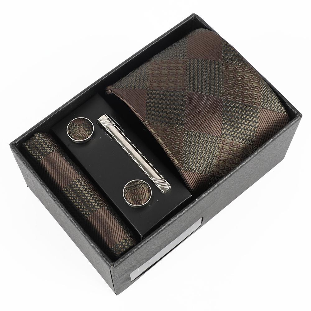 Men's Luxury Jacquard Embroidered Tie Gift Set with Custom Logo.