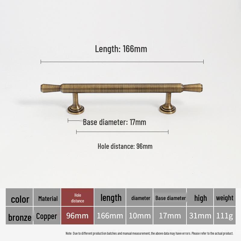 American Brass Retro Wardrobe Handle In Antique Bronze for Cabinets and Drawers