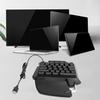 Onehanded Keyboard 35 Key USB Wired Portable Mechanical Gaming Keypad with LED Backlight Equipped with a Wide Wrist Pad
