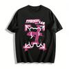 Fashion Lab Graffiti Print T-shirt Unisex Loose Fit Casual Streetwear Trendy Top Pure Cotton T-shirt