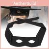 Svart Zorro-ögonmask för Halloween-kostymer Högkvalitativt tyg Festtillbehör