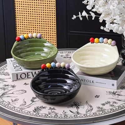 BEPAN 1PC Fruit Plate Ceramic Living Room Table Decoration Ornament High-end Snack Plate Home Storage Basket Household Goods