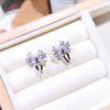 Huitan Aesthetic Women's Earrings Ear Piercing Daily Wear Fancy Bow Earrings with CZ Luxury Fashion Female Wedding Zircon 2021