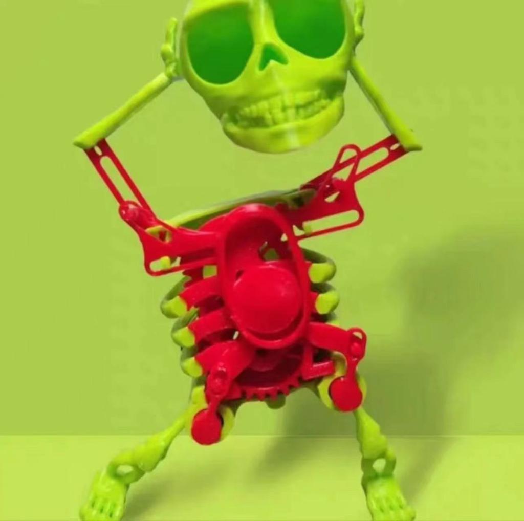 Novelty Funny Skull Man Dancing Rocking Clockwork Toy 3D Printing Dancing Fun Small Toys Skull Desktop Ornaments