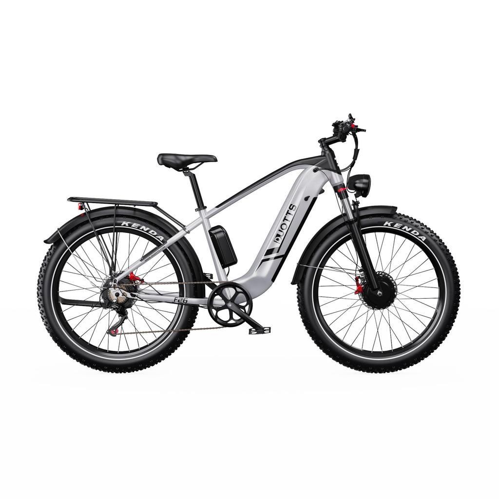 Elektrofahrrad Duotts F26, Doppelmotor 750W, 48V 20AH Akku, Höchstgeschwindigkeit 55 km/h, Reichweite 120 km, 26x4,0 Zoll Reifen