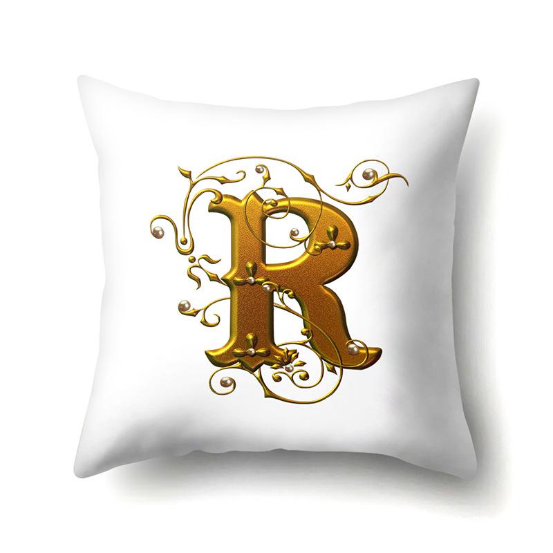 Polyester Pillow Case Car Decoration Home 26 English Letters Printed Car Waist Cushion Pillow Case