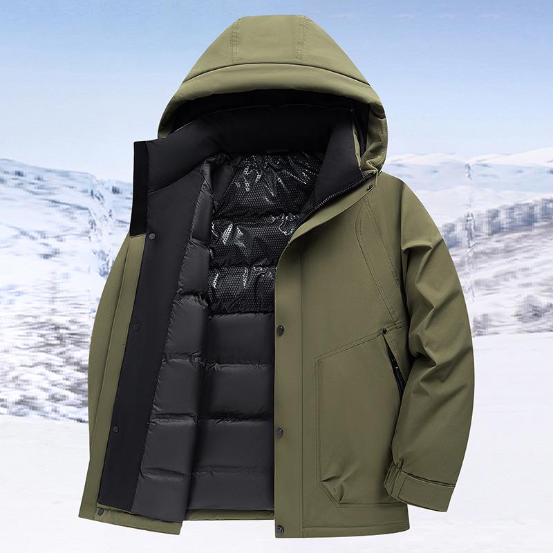 Men's Winter Waterproof Mountaineering Down Jacket - Unisex Casual Light Luxury Outdoor Wear