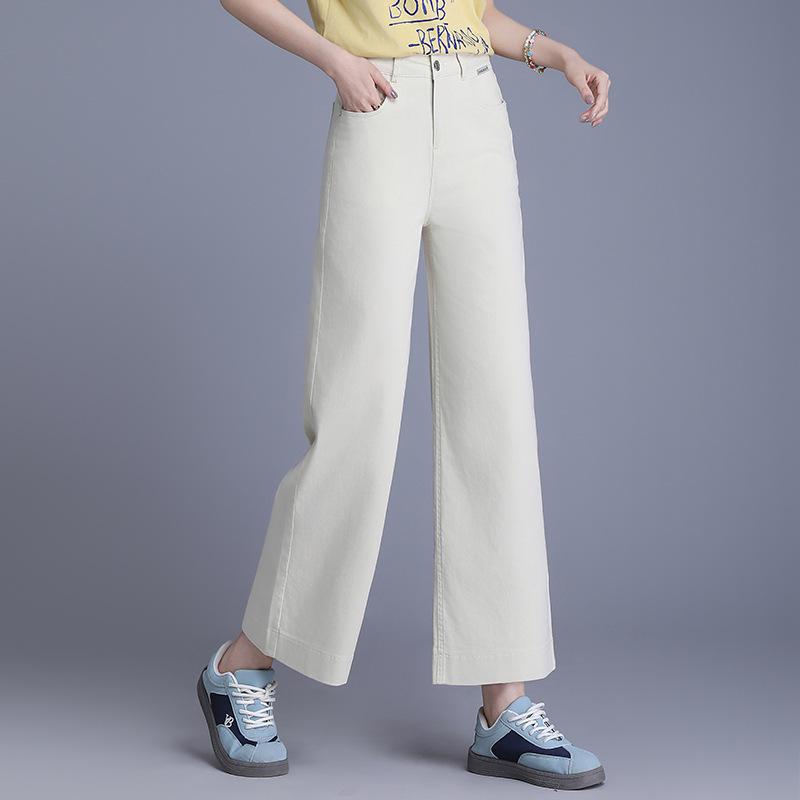 Women's High-Waist Loose Wide-Leg Jeans - Summer 2025, Casual Straight-Leg, Thin Fit for Petite Sizes