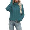 Women's Lazy Style Loose Short Long-sleeved Cable Knit Sweater