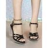 12Cm Clear Heel 2026 New High Heels Sandals Crystal, Popular Sexy Sandals Cross Strap Leopard Print 5 Colors LFD-69192-2