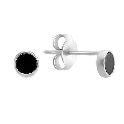 Silver Earrings with Natural Onyx (2153306)