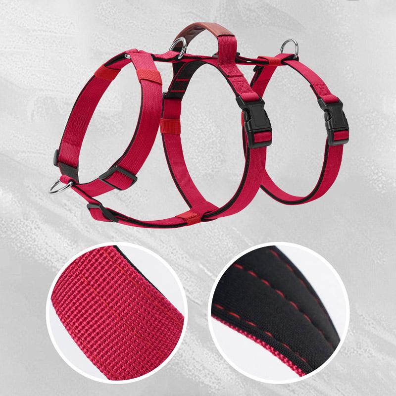 Escape-Proof Nylon Dog Harness with Handle Adjustable No-Pull Pet Harness for Medium Large Dogs Golden Retriever Husky Supplies