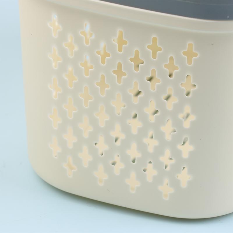 Cesto Organizer in Plastica con Manici Drenante Contenitore per Articoli da Toeletta Cesto Impilabile per Bagno Cucina Campeggio Palestra