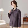 Elderly Women's Spring Plaid Cardigan Shirt