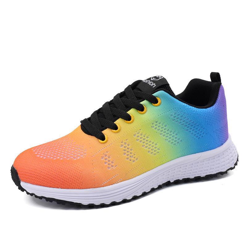 Chaussures de Running Toile Maille Fly-knit Grande Taille Femme 2025 - Semelle Plate pour Printemps et Automne