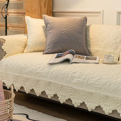 Four Seasons Universal Nordic Pure Cotton Korean Sofa Cushion Cute Fabric Cotton Solid Wood Living Room Non-Slip Sofa Cover Towel