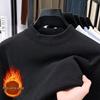 2025 Autumn/Winter Men's High-Quality Plus Velvet Warm Half-High Collar Hoodie, Anti-Pilling Casual Base Layer