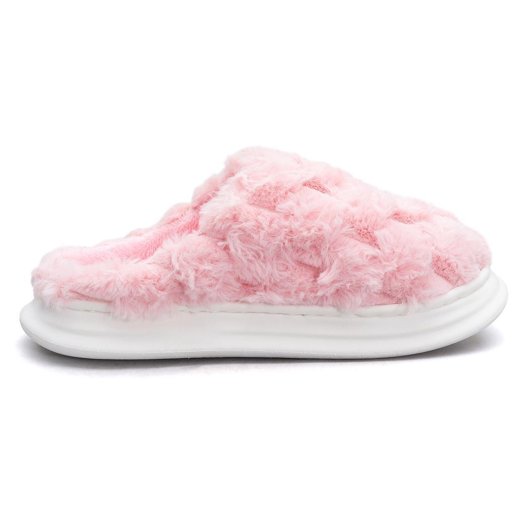 Winter couple fluffy slippers home warm fleece non-slip thick-soled golden turtle fleece indoor cotton slippers